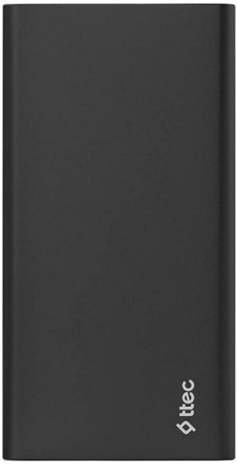 Ttec AlumiSlim 5000 mAh Hızlı Şarj USB & Type C Kablolu Powerbank Siyah