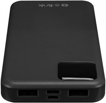 S-link G104 10000 mAh Hızlı Şarj Dijital Göstergeli USB & Type C Çoklu Kablolu Powerbank Siyah