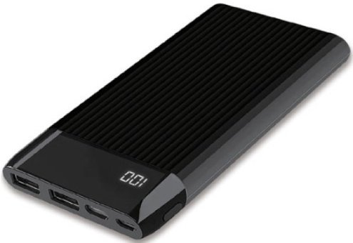 Dexim SY15 10000 mAh Hızlı Şarj Dijital Göstergeli USB & Type C Çoklu Kablolu Powerbank Siyah