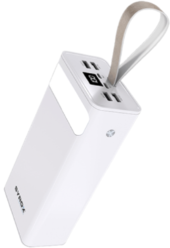 Syrox SYX-PB125 50000 mAh Hızlı Şarj Işıklı Dijital Göstergeli USB & Type C Çoklu Kablolu Powerbank Beyaz