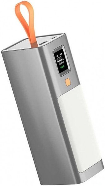 Xipin T133L 40000 mAh Hızlı Şarj Işıklı Dijital Göstergeli USB & Type C Çoklu Kablolu Powerbank Gri