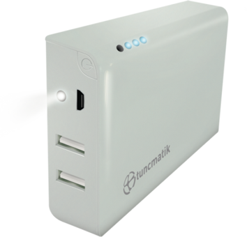 Tunçmatik Mini Charge 12000 mAh Hızlı Şarj Işıklı Micro USB Çoklu Kablolu Powerbank Beyaz