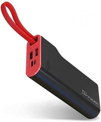 Konfulon A11 10000 mAh Hızlı Şarj USB & Type C Çoklu Kablolu Powerbank Siyah