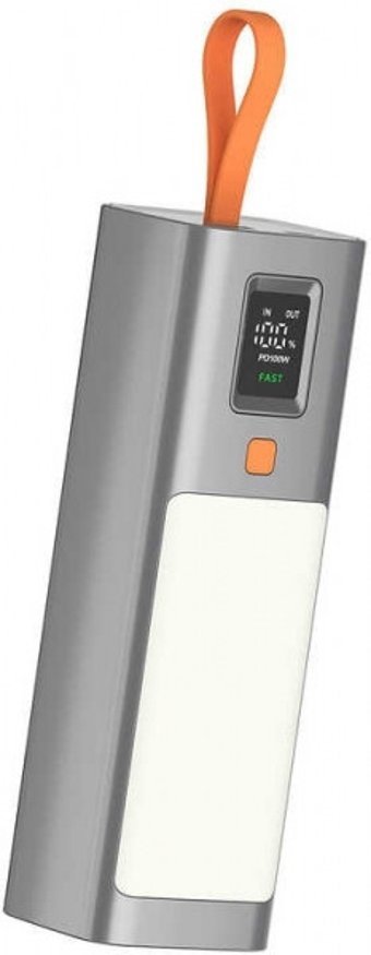 Xipin T134L 20000 mAh Hızlı Şarj Işıklı Dijital Göstergeli USB & Type C Çoklu Kablolu Powerbank Gri