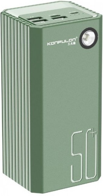 Konfulon A22 50000 mAh Hızlı Şarj Işıklı USB & Type C Çoklu Kablolu Powerbank Yeşil