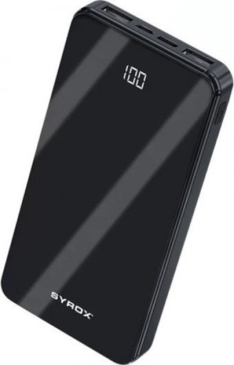 Syrox PB121 10000 mAh Hızlı Şarj Dijital Göstergeli USB & Type C Çoklu Kablolu Powerbank