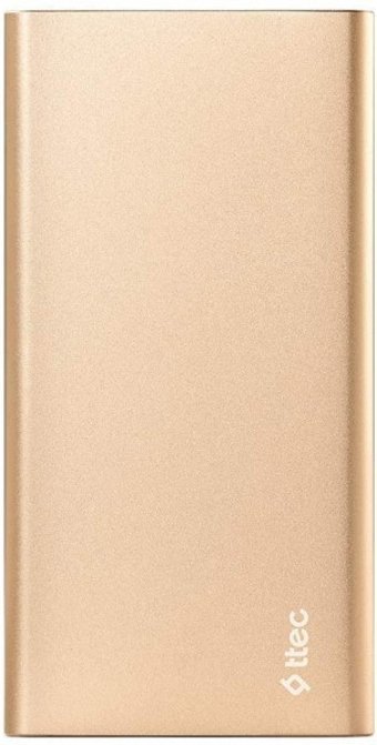 Ttec AlumiSlim 5000 mAh Hızlı Şarj USB & Type C Kablolu Powerbank Altın