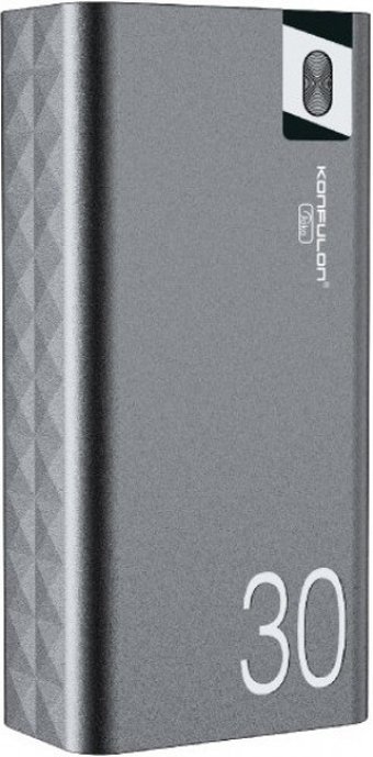 Konfulon A19 30000 mAh Hızlı Şarj Dijital Göstergeli USB & Type C Çoklu Kablolu Powerbank Siyah