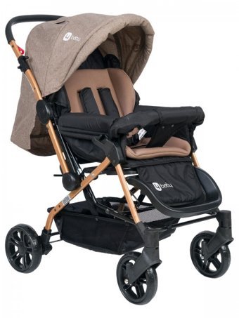 4 Baby B-360 Olympus Gold Çift Yönlü Katlanabilir 360 Derece Dönen Tam Yatar Puset Bebek Arabası Kahverengi