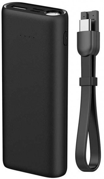 Wiwu Firefly 10000 mAh Hızlı Şarj Işıklı USB & Type C Kablolu Powerbank