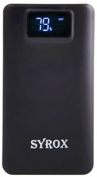Syrox SYX-PB104 12000 mAh Hızlı Şarj Işıklı Dijital Göstergeli Micro USB Çoklu Kablolu Powerbank Siyah