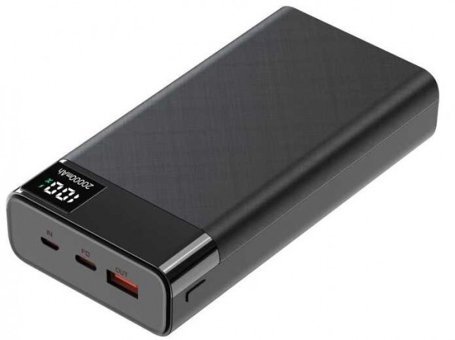 Zore B-12 20000 mAh Hızlı Şarj Dijital Göstergeli USB & Type C Çoklu Kablolu Powerbank Siyah