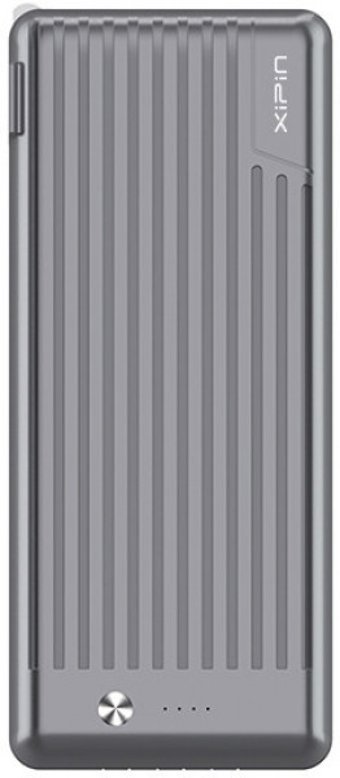 Xipin T107 20000 mAh Hızlı Şarj USB & Type C Çoklu Kablolu Powerbank Gri