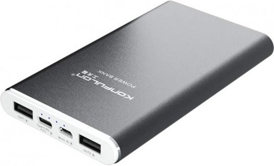 Konfulon A3Q 10000 mAh Hızlı Şarj USB & Type C Çoklu Kablolu Powerbank Siyah