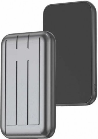 Xipin T109s 5000 mAh Hızlı Şarj Dijital Göstergeli USB & Type C Kablolu Powerbank Gri