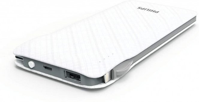 Philips DLP9006N 10000 mAh Hızlı Şarj Micro USB Çoklu Kablolu Powerbank Beyaz