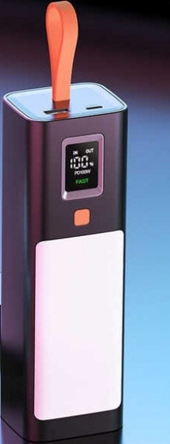 Xipin T134L 20000 mAh Hızlı Şarj Işıklı Dijital Göstergeli USB & Type C Çoklu Kablolu Powerbank Siyah