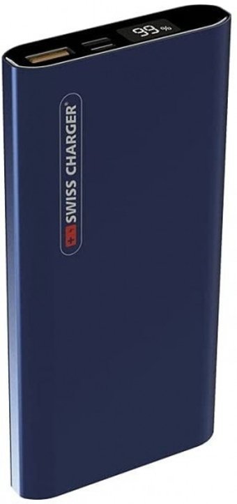 Swiss Charger 10000 mAh Hızlı Şarj Dijital Göstergeli USB & Type C Çoklu Kablolu Powerbank