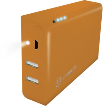 Tunçmatik Mini Charge 12000 mAh Hızlı Şarj Işıklı Micro USB Çoklu Kablolu Powerbank Sarı