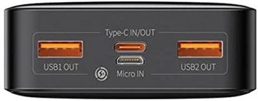 Baseus Gan 10000 mAh Hızlı Şarj USB & Type C Çoklu Kablolu Powerbank Siyah