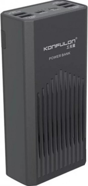 Konfulon P40Q 40000 mAh Hızlı Şarj USB & Type C Çoklu Kablolu Powerbank Siyah
