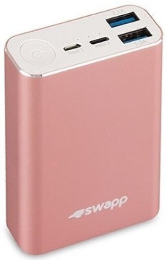 S-link Swapp IP-G15 10050 mAh Hızlı Şarj Micro USB Çoklu Kablolu Powerbank Pembe