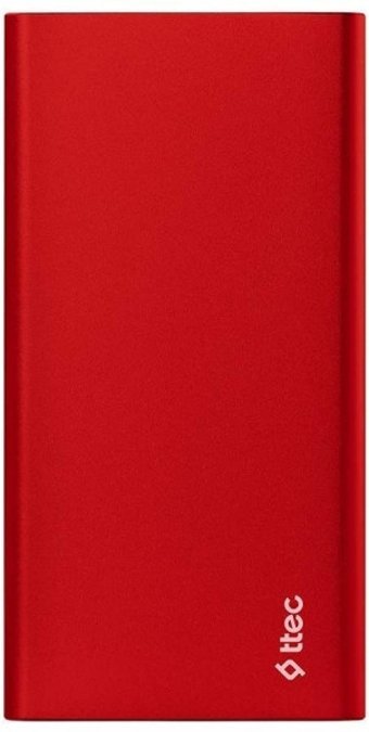 Ttec AlumiSlim 5000 mAh Hızlı Şarj USB & Type C Kablolu Powerbank Kırmızı