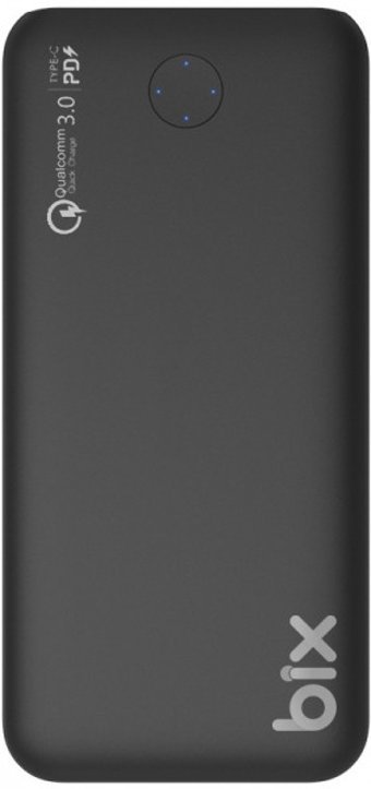 Bix PB10-QPD 10000 mAh Hızlı Şarj USB & Type C Çoklu Kablolu Powerbank Siyah