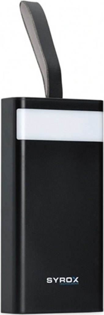 Syrox SYX-PB119 20000 mAh Hızlı Şarj Işıklı USB & Type C Çoklu Kablolu Powerbank Siyah