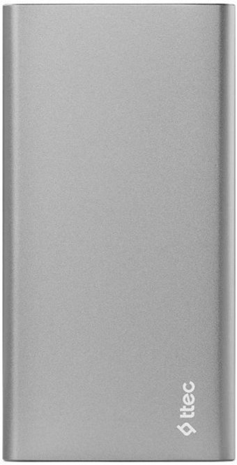 Ttec AlumiSlim 5000 mAh Hızlı Şarj USB & Type C Kablolu Powerbank Gri