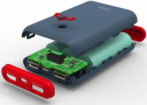 S-link Swapp 7500 mAh Hızlı Şarj Micro USB Çoklu Kablolu Powerbank Kırmızı