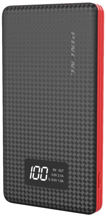 Pineng PN-960 6000 mAh Hızlı Şarj Dijital Göstergeli Micro USB Çoklu Kablolu Powerbank Siyah