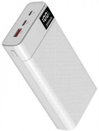 Vendas B-12 20000 mAh Hızlı Şarj Dijital Göstergeli USB & Type C Çoklu Kablolu Powerbank Beyaz