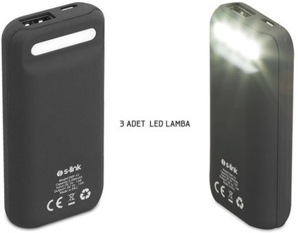 S-link Swapp SWP-52 5200 mAh Işıklı Micro USB Kablolu Powerbank Siyah