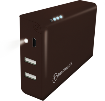 Tunçmatik Mini Charge 12000 mAh Hızlı Şarj Işıklı Micro USB Çoklu Kablolu Powerbank Siyah