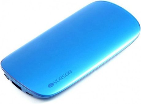 Vorson Shell 6000 mAh Hızlı Şarj Micro USB Kablolu Powerbank Mavi