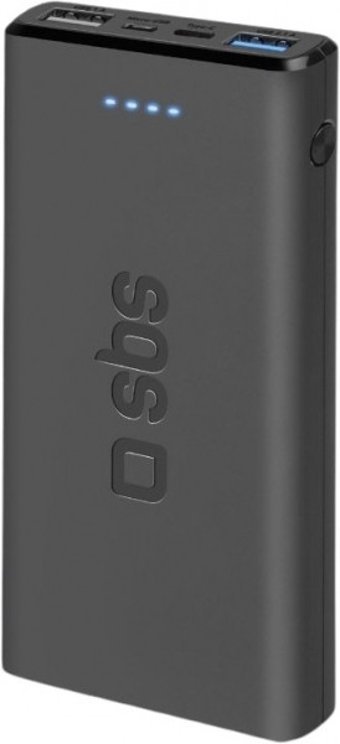 SBS TTBB10000FAST 10000 mAh Hızlı Şarj USB & Type C Çoklu Kablolu Powerbank Siyah