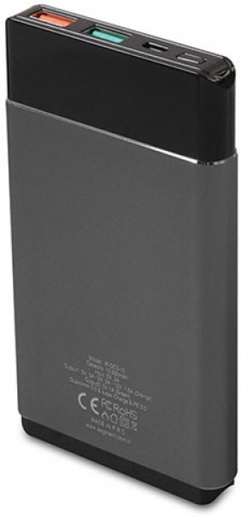 S-link IP-QC3-10 10000 mAh Hızlı Şarj Dijital Göstergeli Micro USB Çoklu Kablolu Powerbank Siyah