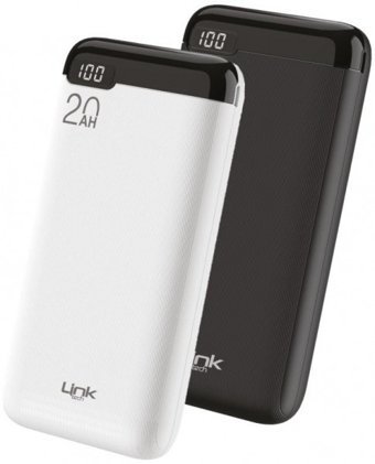LinkTech LT20 20000 mAh Hızlı Şarj Dijital Göstergeli USB & Type C Çoklu Kablolu Powerbank