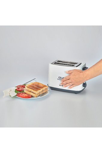 Ariete Qubi 0157 2 Dilim Kırıntı Tepsili Telli Akıllı 760 W Beyaz Mini Ekmek Kızartma Makinesi