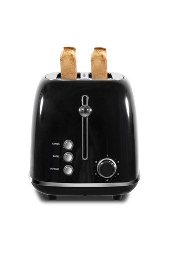 Yasomi ST028 2 Dilim Kırıntı Tepsili 825W Siyah Vintage Mini Ekmek Kızartma Makinesi