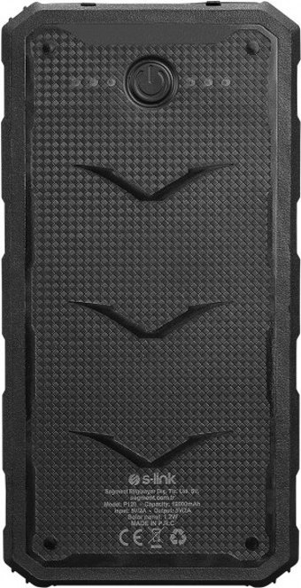 S-link P120 12000 mAh Güneş Enerjili Hızlı Şarj Işıklı USB & Type C Çoklu Kablolu Powerbank
