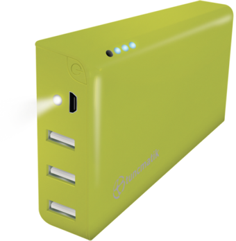 Tunçmatik Mini Charge 20000 mAh Hızlı Şarj Işıklı Micro USB Çoklu Kablolu Powerbank Yeşil
