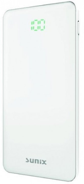 Sunix PB-41 10000 mAh Hızlı Şarj Dijital Göstergeli USB & Type C Çoklu Kablolu Powerbank Beyaz