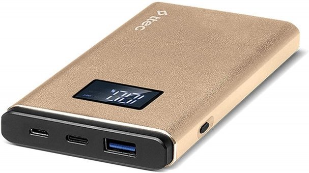 Ttec AlumiSlim 10000 mAh Hızlı Şarj Dijital Göstergeli USB & Type C Çoklu Kablolu Powerbank Altın