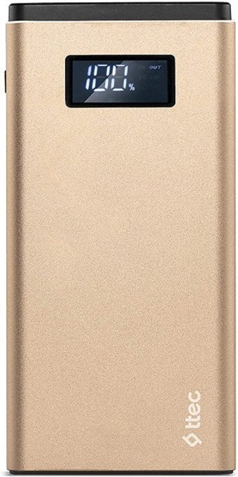 Ttec AlumiSlim 10000 mAh Hızlı Şarj Dijital Göstergeli USB & Type C Çoklu Kablolu Powerbank Altın