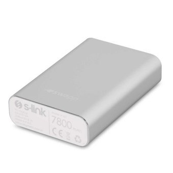 S-link Swapp IP-G7 7800 mAh Hızlı Şarj Micro USB Çoklu Kablolu Powerbank Gümüş