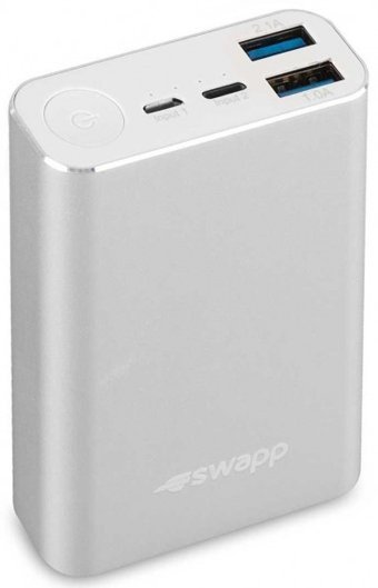 S-link Swapp IP-G7 7800 mAh Hızlı Şarj Micro USB Çoklu Kablolu Powerbank Gümüş