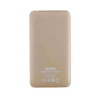 Vestel 5000 mAh Hızlı Şarj Micro USB Kablolu Powerbank Altın