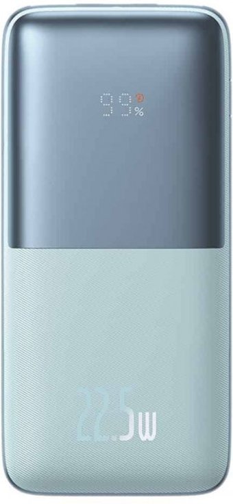 Baseus Bipow 10000 mAh Hızlı Şarj Dijital Göstergeli USB & Type C Çoklu Kablolu Powerbank Mavi